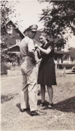 John's wife pins on his wings